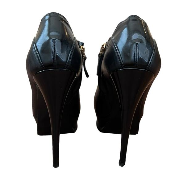 Yves Saint Laurent Womens Tribute 105 Black Leather Platform Heeled Ankle Boots - Picture 9 of 16